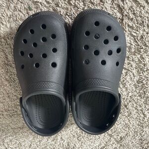Kids black platform crocs. Size 2